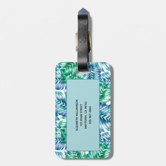 Speciaal stijlvol tropisch bagagelabel (Achterkant verticaal)