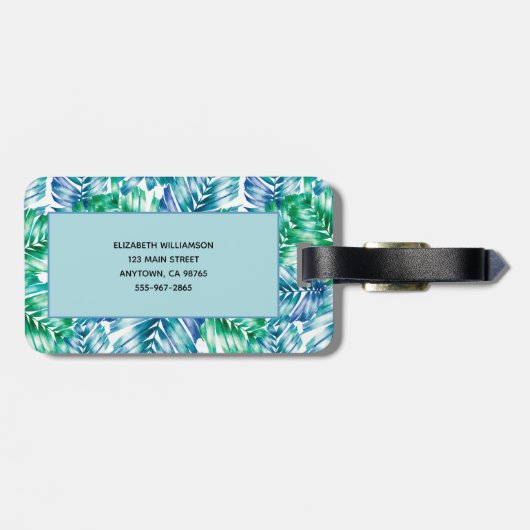 Speciaal stijlvol tropisch bagagelabel (Achterkant horizontaal)