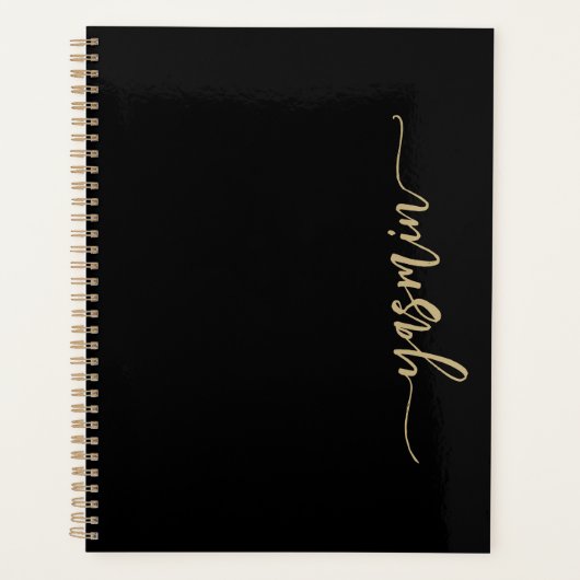 Speciaal stijlvol zwarte handtekening Gold Planner (Voorkant)