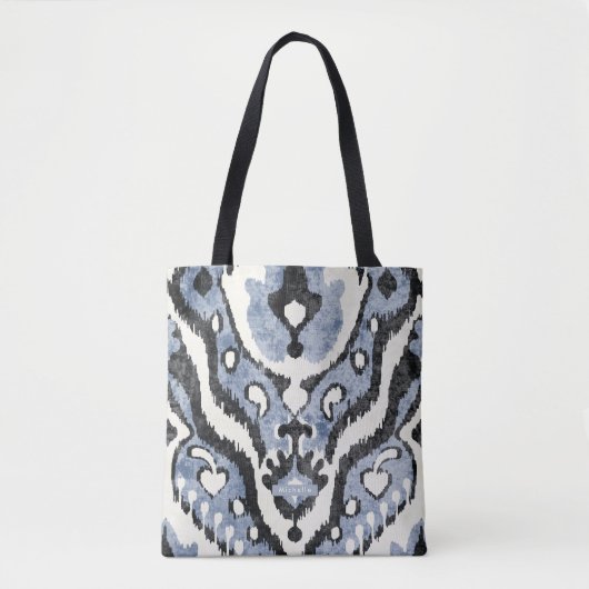 Speciaal stoffig blauw Ikat Pattern Bridesmaid Tote Bag (Voorkant)