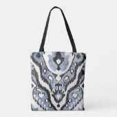 Speciaal stoffig blauw Ikat Pattern Bridesmaid Tote Bag (Achterkant)