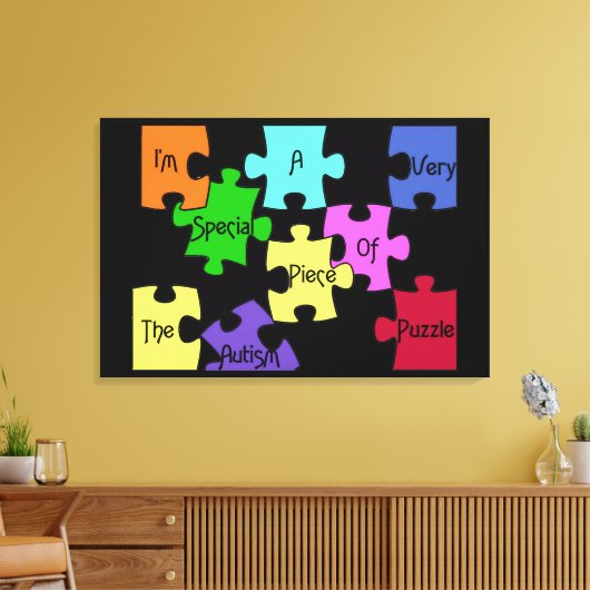 Speciaal stuk van het Autisme Puzzle Premium canva Canvas Afdruk (Insitu (Woonkamer))
