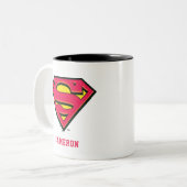 Speciaal Superman S-Shield | Klassieke Logo Tweekleurige Koffiemok (Voorkant links)