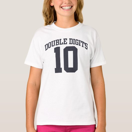 Speciaal T-shirt met dubbele cijfers #10 BIRTHDAY (Voorkant)