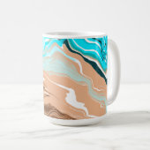 Speciaal tan naar blauwe ombre fluid Art Koffiemok (Voorkant rechts)