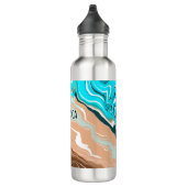 Speciaal tan naar blauwe ombre fluid Art Waterfles (Rechts)