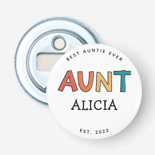 Speciaal Tante Retro Gift Best Auntie Ever Cute Button Flesopener