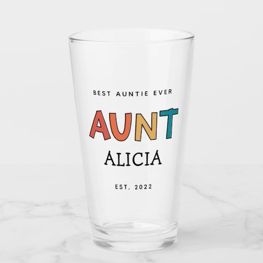 Speciaal Tante Retro Gift Best Auntie Ever Cute Glas (Voorkant)