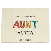 Speciaal Tante Retro Gift Best Auntie Ever Cute Groot Cadeauzakje (Voorkant)