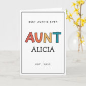 Speciaal Tante Retro Gift Best Auntie Ever Cute Kaart (Gele Bloem)