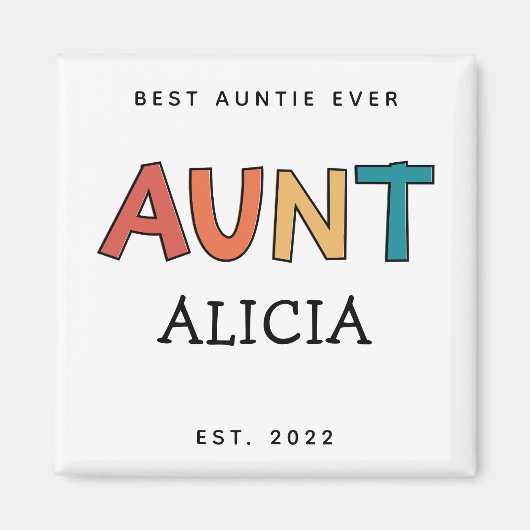 Speciaal Tante Retro Gift Best Auntie Ever Cute Magneet (Voorkant)