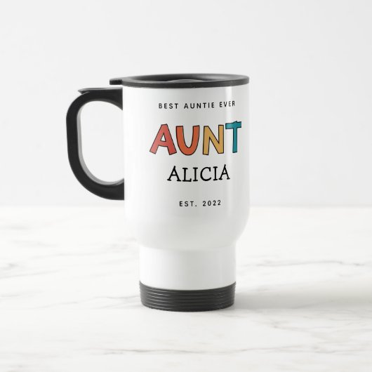 Speciaal Tante Retro Gift Best Auntie Ever Cute Reisbeker (Links)