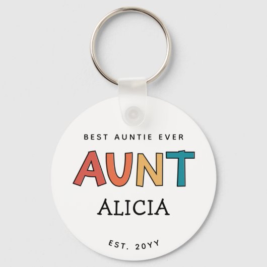 Speciaal Tante Retro Gift Best Auntie Ever Cute Sleutelhanger (Voorkant)