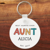 Speciaal Tante Retro Gift Best Auntie Ever Cute Sleutelhanger (Voorkant)