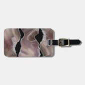 Speciaal tapijt en zwart gekleurd zilver glitter bagagelabel (Voorkant horizontaal)