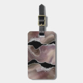 Speciaal tapijt en zwart gekleurd zilver glitter bagagelabel (Voorkant verticaal)