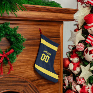 Speciaal team voor blauw en Gold Football Kleine Kerstsok
