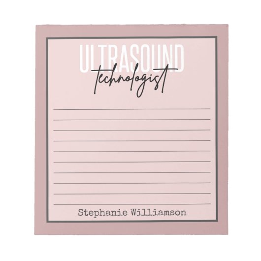 Speciaal technicus van Ultrasound Notitieblok (Voorkant)