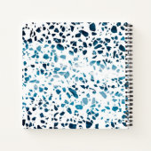 Speciaal Terrazzo Mosaic Navy Blue Sketchbook Notitieboek (Achterkant)