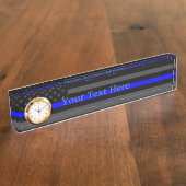 Speciaal thin Blue Line American Flag Decor Naambordje (Zijkant)