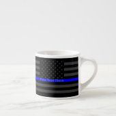 Speciaal thin Blue Line Grey US Flag Gift Espresso Kop (Rechts)