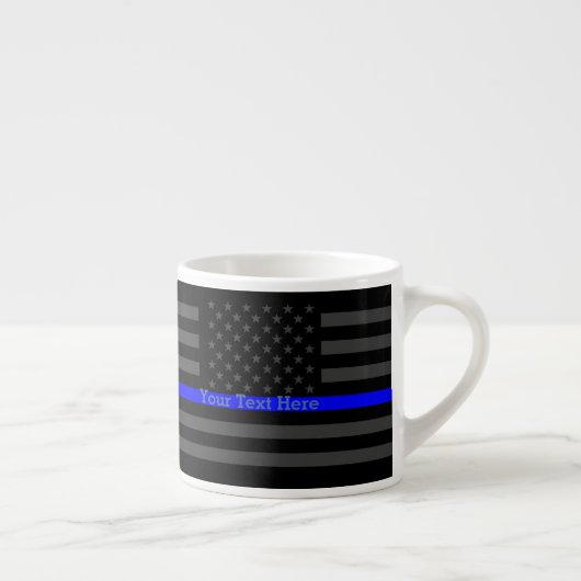 Speciaal thin Blue Line Grey US Flag Gift Espresso Kop (Rechts)