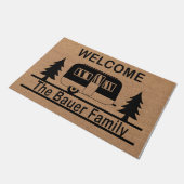 Speciaal toegewezen welkome Camping Mat, uniek  Deurmat (Schuin)
