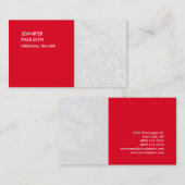 Speciaal trainer Red Floral Damask Visitekaartje (Voorkant / Achterkant)