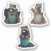 Speciaal trash Panda Raccoon Super Sticker Pack (Voorkant)