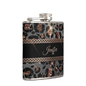 Speciaal Trendy Leopard Black Gold Glitter Heupfles (Rechts)