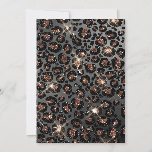 Speciaal Trendy Leopard Black Gold Glitter Kaart (Achterkant)