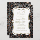 Speciaal Trendy Leopard Black Gold Glitter Kaart (Voorkant / Achterkant)