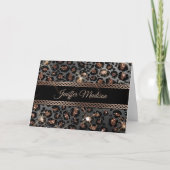 Speciaal Trendy Leopard Black Gold Glitter Kaart (Voorkant)