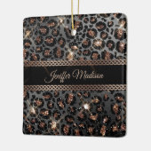 Speciaal Trendy Leopard Black Gold Glitter Keramisch Ornament (Links)