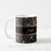 Speciaal Trendy Leopard Black Gold Glitter Koffiemok (Links)