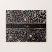 Speciaal Trendy Leopard Black Gold Glitter Legpuzzel (Horizontaal)
