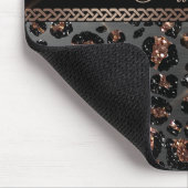Speciaal Trendy Leopard Black Gold Glitter Muismat (Hoek)