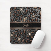 Speciaal Trendy Leopard Black Gold Glitter Muismat (Met muis)