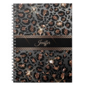 Speciaal Trendy Leopard Black Gold Glitter Notitieboek (Voorkant)
