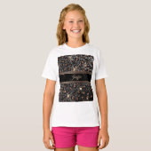 Speciaal Trendy Leopard Black Gold Glitter T-shirt (Voorkant volledig)