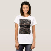 Speciaal Trendy Leopard Black Gold Glitter T-shirt (Voorkant volledig)