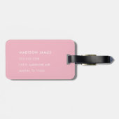 Speciaal tropisch monogram | Bleek roze Bagagelabel (Achterkant horizontaal)