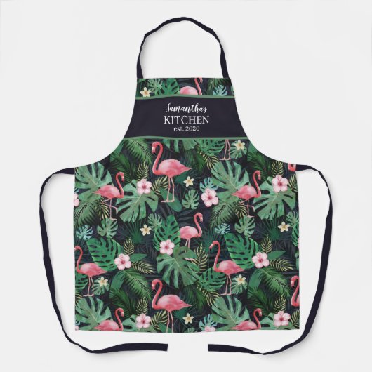 Speciaal Tropisch Roze Flamingo Apron Schort (Voorkant)