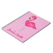 Speciaal Tropisch Roze Flamingo Bird Notitieboek (Linkerzijde)