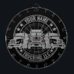 Speciaal truckgebruik op de vrachtwagen Trucker Bi Dartbord<br><div class="desc">Speciaal Trucker Big Rig Semi Truck Trucking Company Design - Aanpassen met jouw naam en aangepaste tekst!</div>