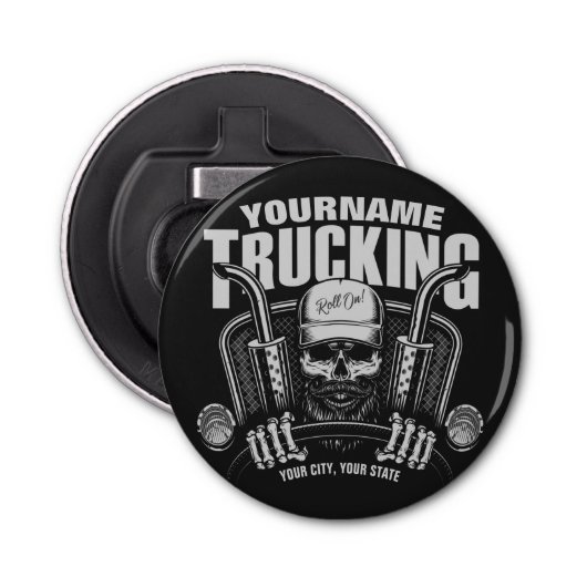 Speciaal truckgebruik Tucker Big Rig Truck Button Flesopener (Voorkant)