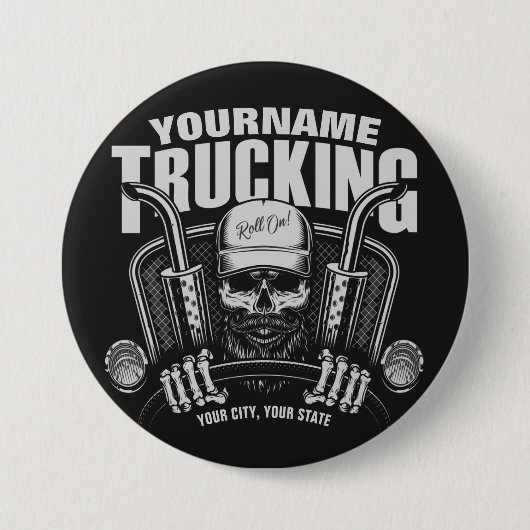 Speciaal truckgebruik Tucker Big Rig Truck Ronde Button 7,6 Cm (Voorkant)