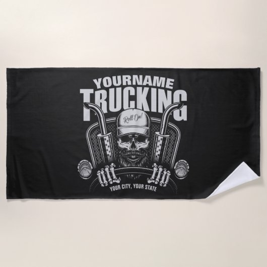 Speciaal truckgebruik Tucker Big Rig Truck Strandlaken (Voorkant)