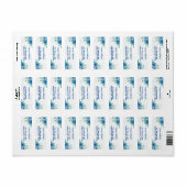 Speciaal Turquoise Floral Return Address Label (Full Sheet)