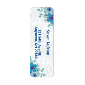Speciaal Turquoise Floral Return Address Label (Voorkant)